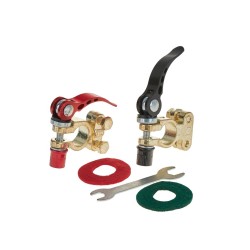 Svorky na autobaterie 6 V a 12 V, mosazné s páčkami, 2 ks - GEKO