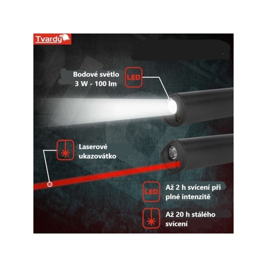 Inspekční LED svítilna 400 lm, 800 mAh, s UV světlem a magnetem - GEKO