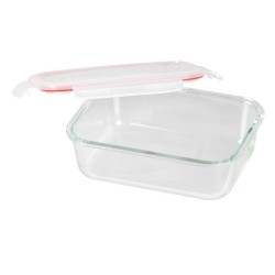 Dóza na potraviny obdélníková skleněná 1500 ml, plastové víko s Clip uzávěrem  – MagicHome Dóza na potraviny obdélníková skleněná 1500 ml, plastové víko s Clip uzávěrem  – MagicHome
