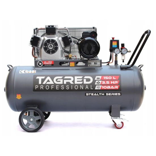 Kompresor bezolejový 3V, 150 l, 2,6 kW,  230 V, 10 bar - 2.jakost