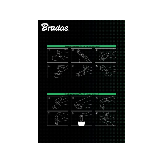 Nitrilové rukavice DIAMOND, pevné, odolné chemikáliím, 50 ks, zelené - BRADAS (Velikost: M (7–8))