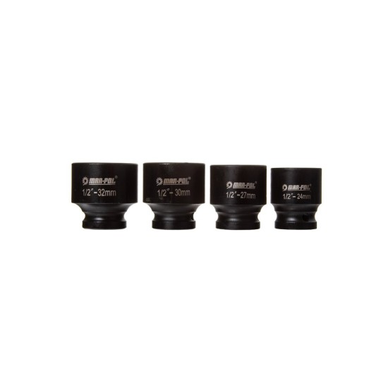 Sada rázových hlavic 1/2", nástrčné šestihranné 8–32 mm, 35 ks - MAR-POL Sada rázových hlavic 1/2", nástrčné šestihranné 8–32 mm, 35 ks - MAR-POL