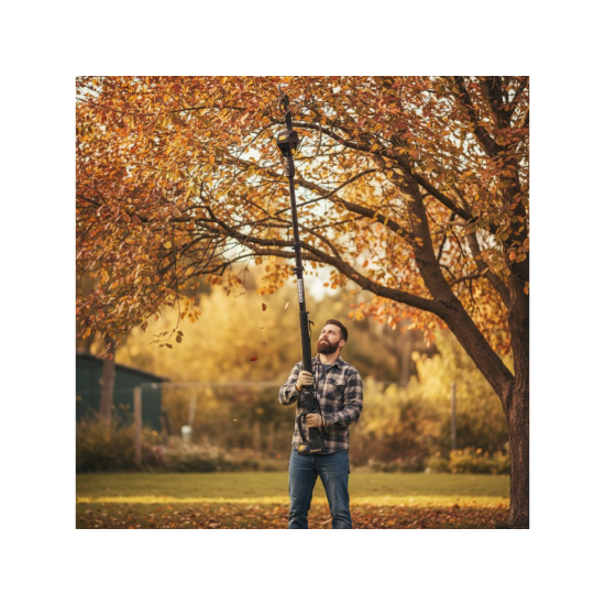 Aku nůžky na větve, sada 2x baterie 21 V / 2,0 Ah a teleskopická násada 125–245 cm - JOHN GARDENER