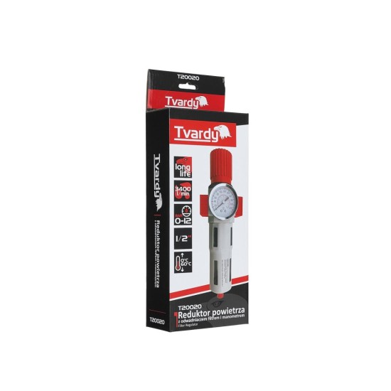 Regulátor tlaku s filtrem a manometrem, 1/2" - TVARDY Regulátor tlaku s filtrem a manometrem, 1/2" - TVARDY