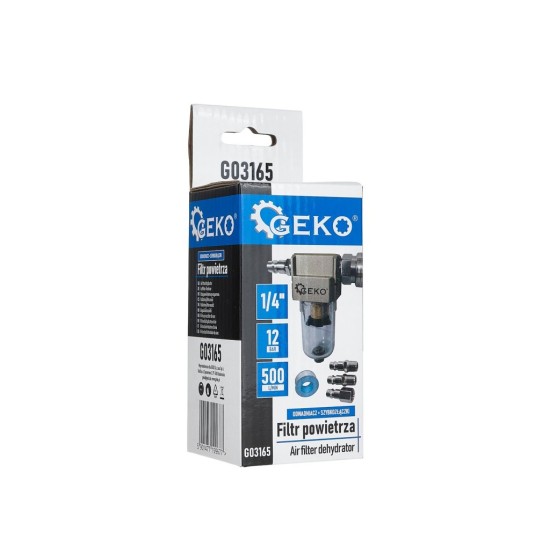 Vzduchový filtr s odlučovačem vody, závit 1/4" - GEKO