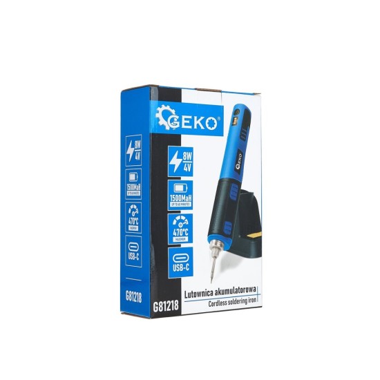Aku pájka 8 W, baterie 3,7 V / 1500 mAh - GEKO Aku pájka 8 W, baterie 3,7 V / 1500 mAh - GEKO