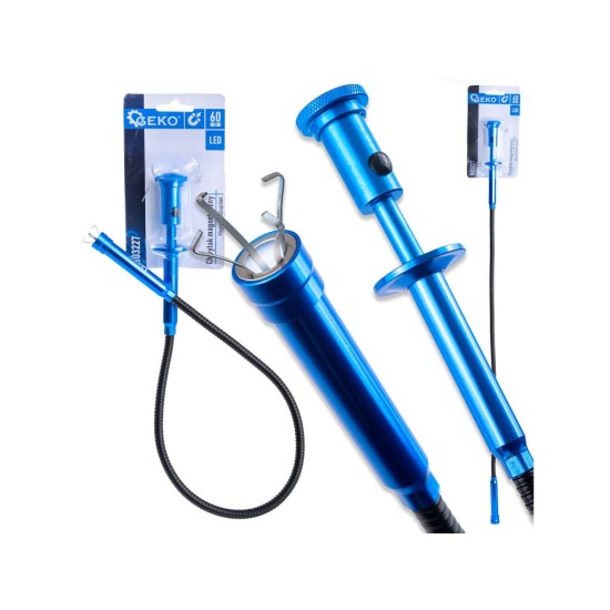 Magnetický vytahovák 60 cm, ohebný s LED světlem a čelistmi - GEKO Magnetický vytahovák 60 cm, ohebný s LED světlem a čelistmi - GEKO