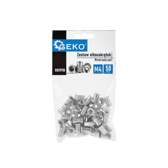 Nýtovací matice M4 (0,5–2,0) hliníkové, 50 ks - GEKO Nýtovací matice M4 (0,5–2,0) hliníkové, 50 ks - GEKO