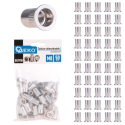 Nýtovací matice M8 (1,0–3,5) hliníkové, 50 ks - GEKO Nýtovací matice M8 (1,0–3,5) hliníkové, 50 ks - GEKO