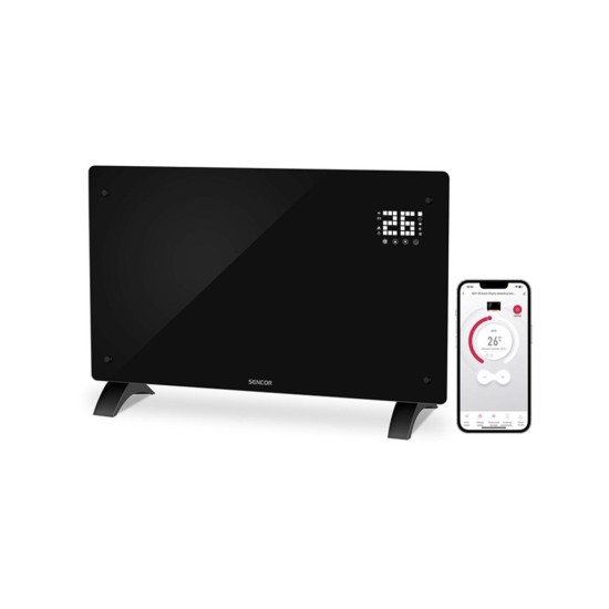 Konvektor skleněný SCF 4241BK s displejem, Wi-Fi a dálkovým ovládáním - SENCOR Konvektor skleněný SCF 4241BK s displejem, Wi-Fi a dálkovým ovládáním - SENCOR