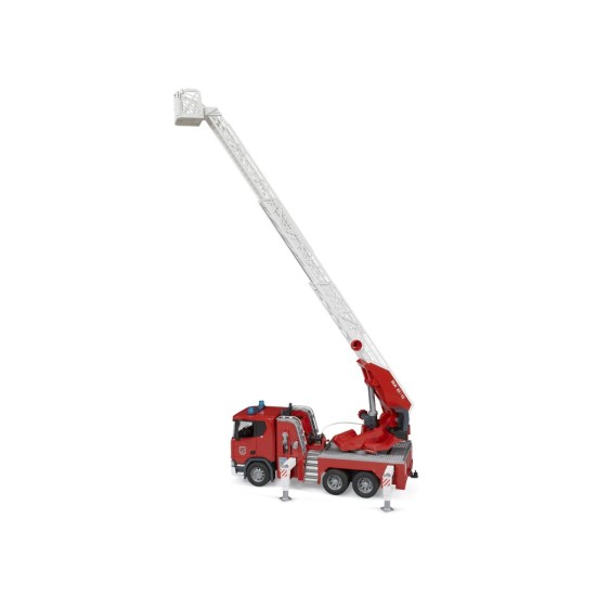 Hasičský vůz Scania Super 560R s otočným žebříkem a majákem se zvukem - BRUDER Hasičský vůz Scania Super 560R s otočným žebříkem a majákem se zvukem - BRUDER