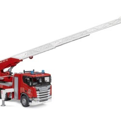 Hasičský vůz Scania Super 560R s otočným žebříkem a majákem se zvukem - BRUDER Hasičský vůz Scania Super 560R s otočným žebříkem a majákem se zvukem - BRUDER