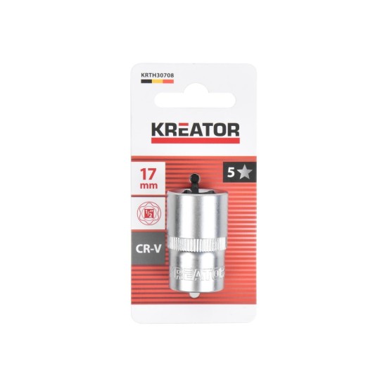 Nástrčná hlavice 1/2", 17 mm, CrV - KREATOR