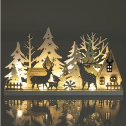 Vánoční dekorace zimní les 33 cm 15 LED RXL 466 – RETLUX Vánoční dekorace zimní les 33 cm 15 LED RXL 466 – RETLUX