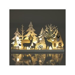 Vánoční dekorace zimní les 33 cm 15 LED RXL 466 – RETLUX Vánoční dekorace zimní les 33 cm 15 LED RXL 466 – RETLUX