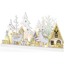 Vánoční dekorace zimní les 33 cm 15 LED RXL 466 – RETLUX