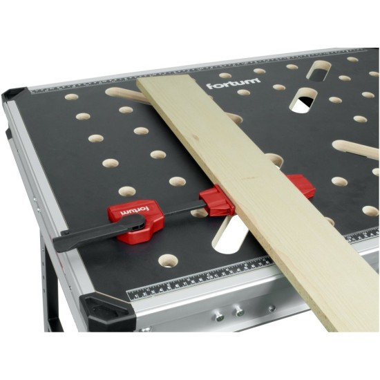 Svěrka horizontální přítlačná pro pracovní stoly s otvory Ø20 mm, 0–120 mm - FORTUM