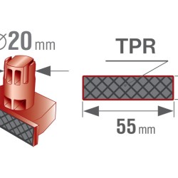 Vymezovací zarážky pro pracovní stoly s otvory Ø20 mm sada 4 ks - FORTUM Vymezovací zarážky pro pracovní stoly s otvory Ø20 mm sada 4 ks - FORTUM
