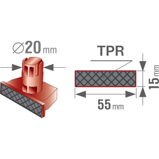 Vymezovací zarážky pro pracovní stoly s otvory Ø20 mm sada 4 ks - FORTUM Vymezovací zarážky pro pracovní stoly s otvory Ø20 mm sada 4 ks - FORTUM