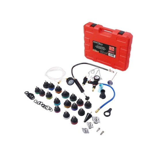 Tester těsnosti chladicího systému sada 28 ks - KRAFT&DELE Tester těsnosti chladicího systému sada 28 ks - KRAFT&DELE