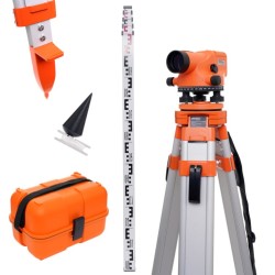Optický nivelační přístroj se stativem a latí – KRAFT&DELE