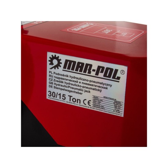 Pojízdný pneumaticko-hydraulický zvedák 30/15 t - MAR-POL