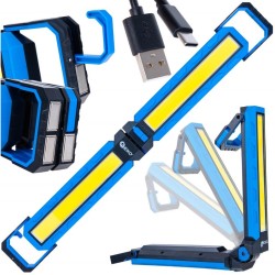 Skládací LED svítilna COB 10 W 1000 lm, 4000 mAh, s magnety - GEKO