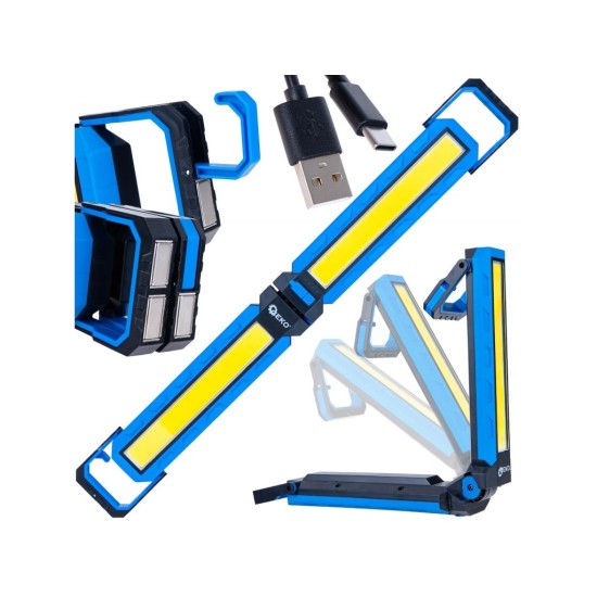 Skládací LED svítilna COB 10 W 1000 lm, 4000 mAh, s magnety - GEKO