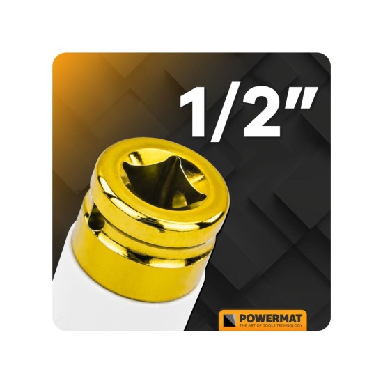 Nástrčné hlavice 1/2" 17, 19, 21 mm na ALU disky - POWERMAT