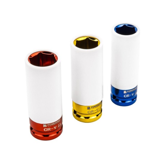 Nástrčné hlavice 1/2" 17, 19, 21 mm na ALU disky - POWERMAT