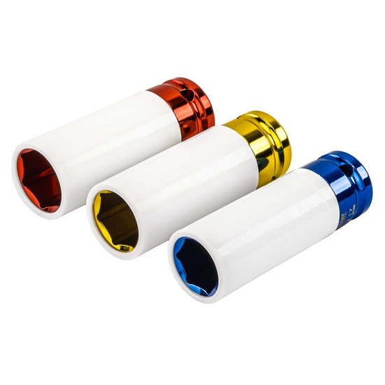 Nástrčné hlavice 1/2" 17, 19, 21 mm na ALU disky - POWERMAT