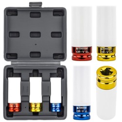 Nástrčné hlavice 1/2" 17, 19, 21 mm na ALU disky - POWERMAT