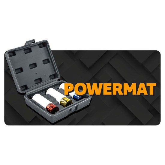 Nástrčné hlavice 1/2" 17, 19, 21 mm na ALU disky - POWERMAT