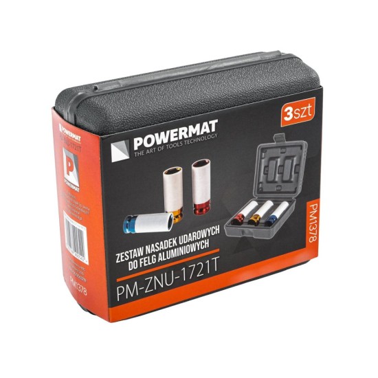 Nástrčné hlavice 1/2" 17, 19, 21 mm na ALU disky - POWERMAT