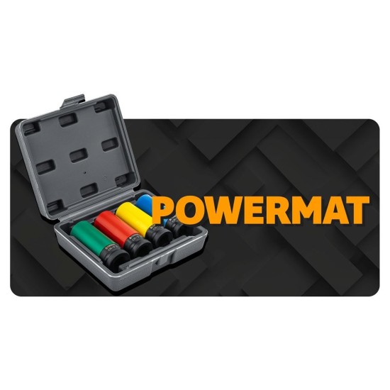 Nástrčné hlavice 1/2" 17, 19, 21, 22 mm na ALU disky - POWERMAT Nástrčné hlavice 1/2" 17, 19, 21, 22 mm na ALU disky - POWERMAT