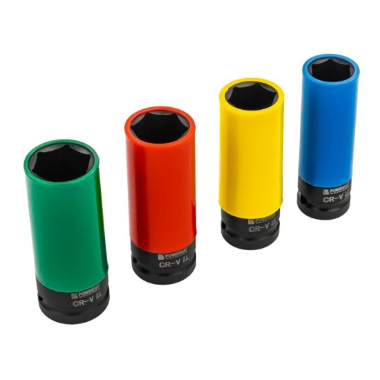 Nástrčné hlavice 1/2" 17, 19, 21, 22 mm na ALU disky - POWERMAT Nástrčné hlavice 1/2" 17, 19, 21, 22 mm na ALU disky - POWERMAT