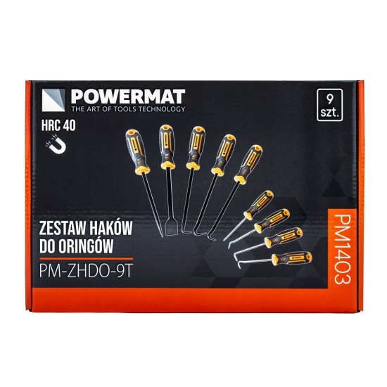 Sada háčků a hrotů na o-kroužky, gufera, těsnění, 9 ks - POWERMAT Sada háčků a hrotů na o-kroužky, gufera, těsnění, 9 ks - POWERMAT