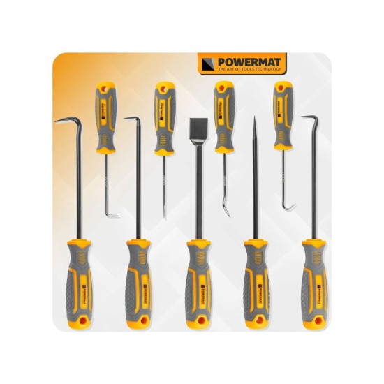 Sada háčků a hrotů na o-kroužky, gufera, těsnění, 9 ks - POWERMAT Sada háčků a hrotů na o-kroužky, gufera, těsnění, 9 ks - POWERMAT