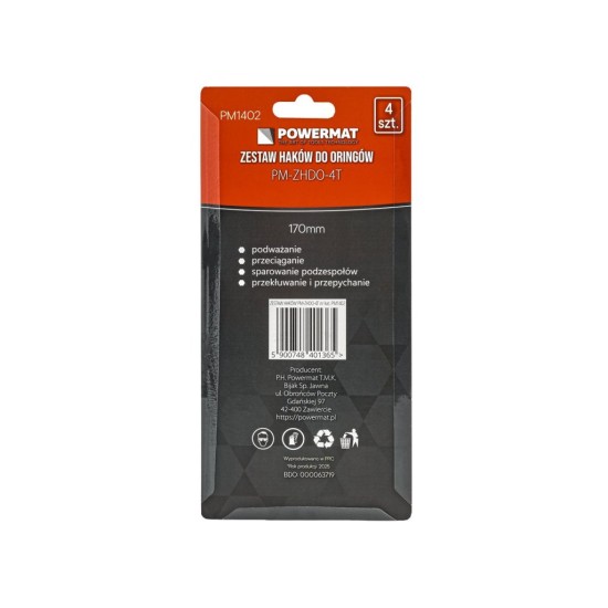 Sada háčků a hrotů na o-kroužky, gufera, těsnění, 4 ks - POWERMAT Sada háčků a hrotů na o-kroužky, gufera, těsnění, 4 ks - POWERMAT