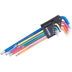 L-klíče TORX prodloužené s kuličkou T10-50 sada 9 ks - EXTOL PREMIUM