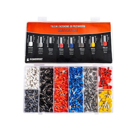 Kabelové lisovací dutinky 1200 ks - POWERMAT