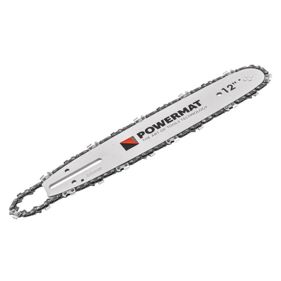 Vodící lišta pro řetězové pily 12" + 2 řetězy 3/8" 1,3 mm 45z - POWERMAT Vodící lišta pro řetězové pily 12" + 2 řetězy 3/8" 1,3 mm 45z - POWERMAT