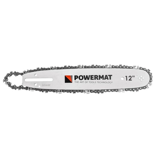 Vodící lišta pro řetězové pily 12" + 2 řetězy 3/8" 1,3 mm 45z - POWERMAT Vodící lišta pro řetězové pily 12" + 2 řetězy 3/8" 1,3 mm 45z - POWERMAT