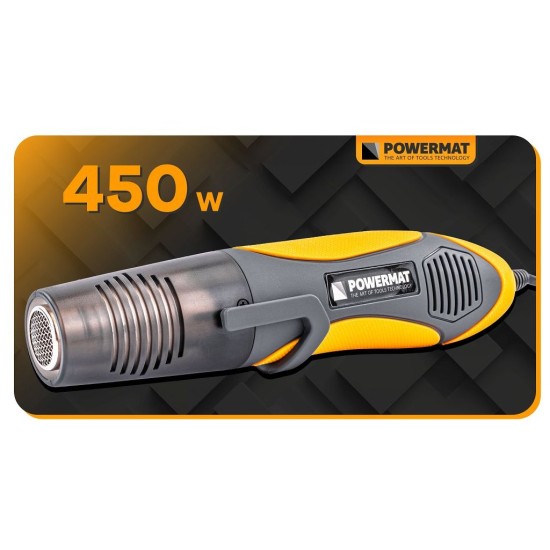 Mini horkovzdušná pistole 450 W + sada 40 ks bužírek - POWERMAT Mini horkovzdušná pistole 450 W + sada 40 ks bužírek - POWERMAT