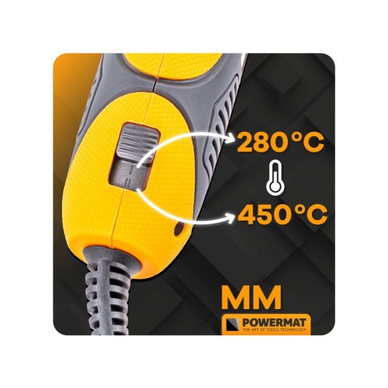 Mini horkovzdušná pistole 450 W + sada 40 ks bužírek - POWERMAT Mini horkovzdušná pistole 450 W + sada 40 ks bužírek - POWERMAT