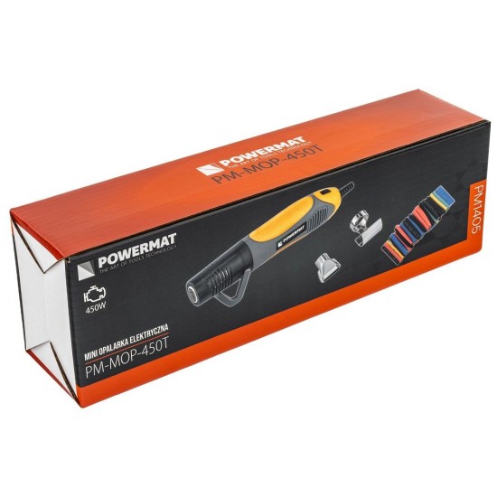 Mini horkovzdušná pistole 450 W + sada 40 ks bužírek - POWERMAT Mini horkovzdušná pistole 450 W + sada 40 ks bužírek - POWERMAT