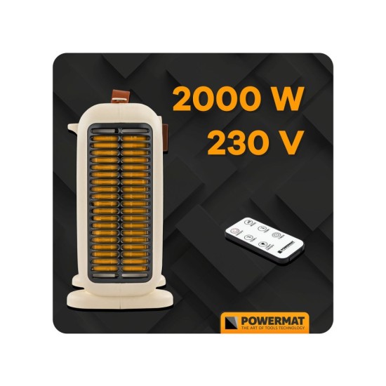 Teplovzdušný ventilátor 2000 W s LCD displejem a DO - POWERMAT