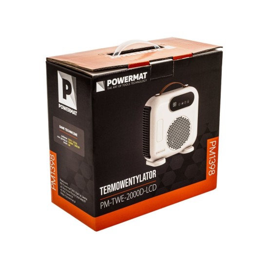 Teplovzdušný ventilátor 2000 W s LCD displejem a DO - POWERMAT