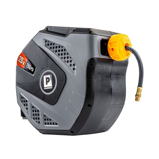 Samonavíjecí buben s pneumatickou hadicí 8×12 mm, 20 m - POWERMAT Samonavíjecí buben s pneumatickou hadicí 8×12 mm, 20 m - POWERMAT