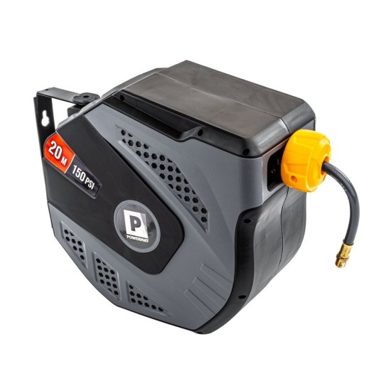 Samonavíjecí buben s pneumatickou hadicí 8×12 mm, 20 m - POWERMAT Samonavíjecí buben s pneumatickou hadicí 8×12 mm, 20 m - POWERMAT